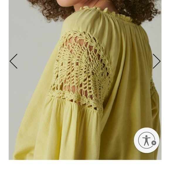 Lucky Brand Crochet Peasant Blouse - Picture 4 of 9
